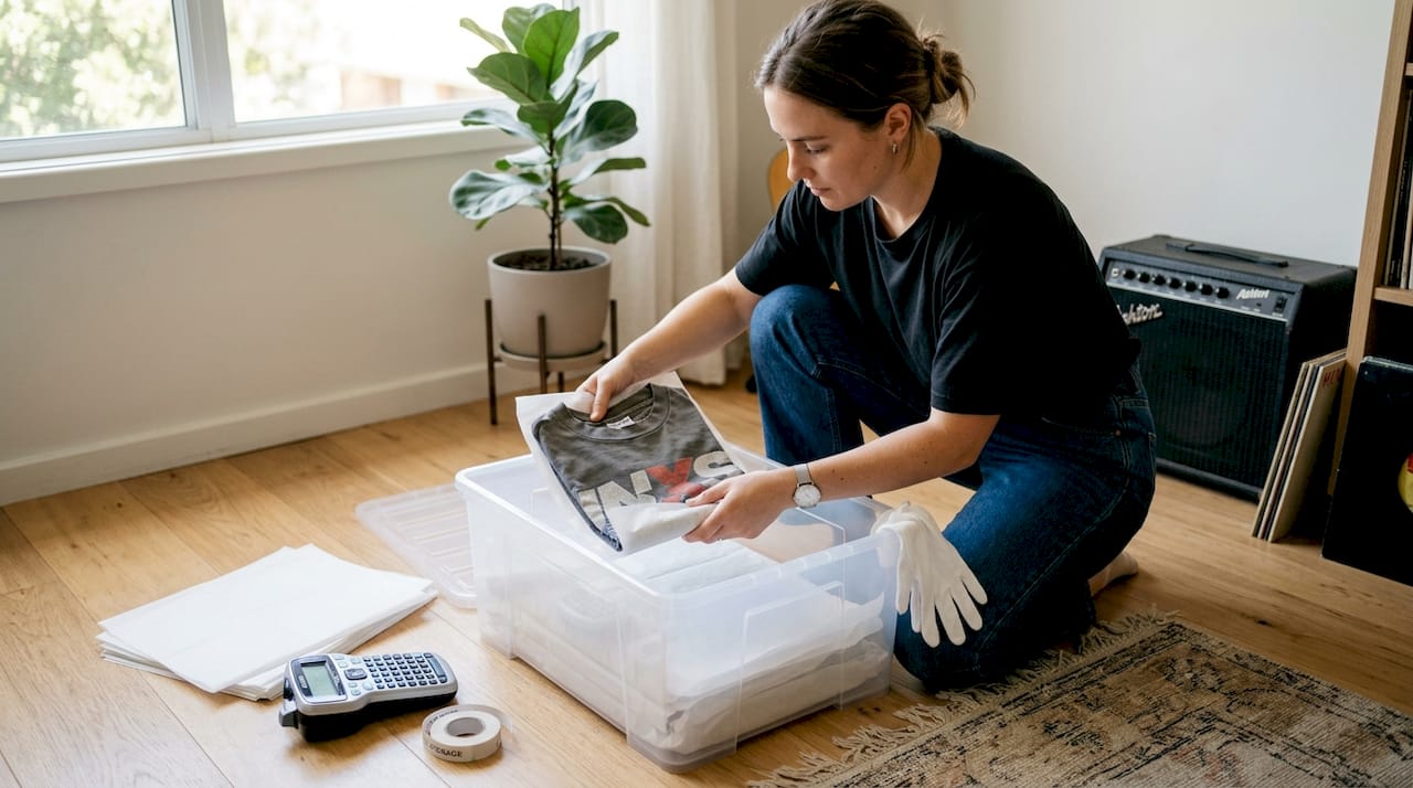 Storing restored vintage shirt with care