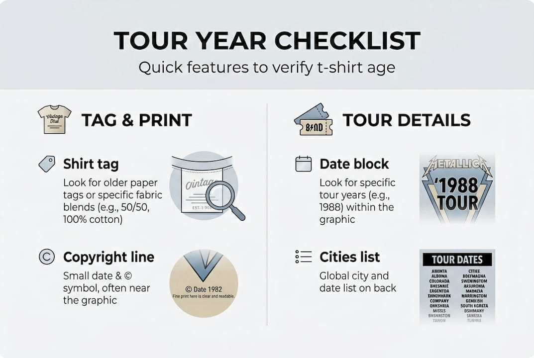 Infographic checklist for t-shirt tour year
