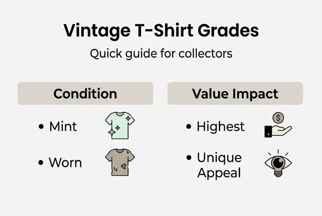 Infographic vintage t-shirt grading overview