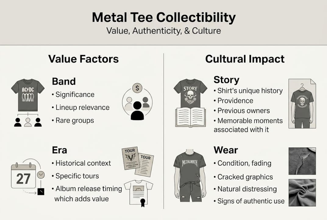 Infographic showing value and culture of metal tees