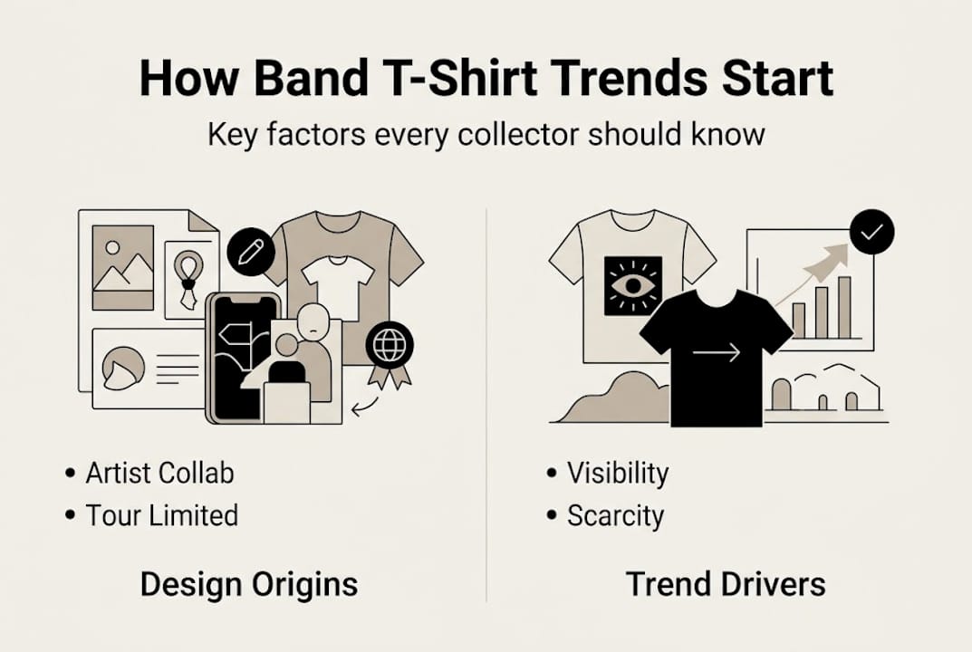 Infographic showing band T-shirt trend factors