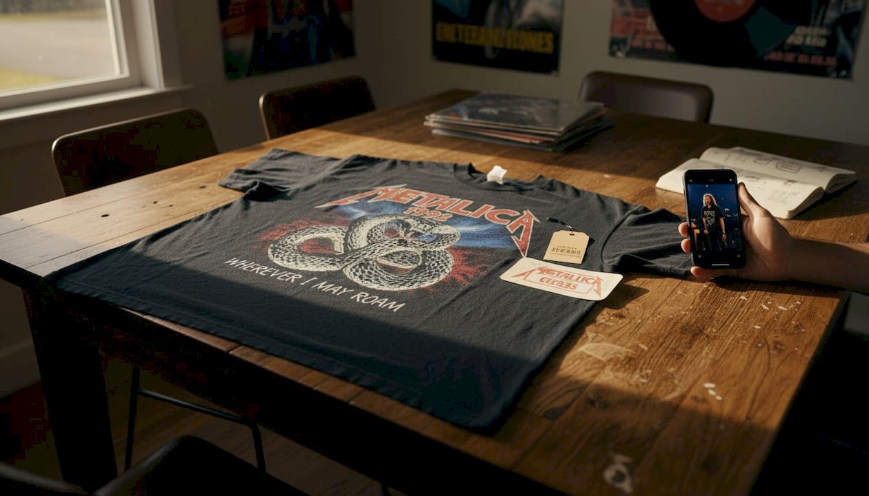 Authentic Metallica 1992 tour shirt on table