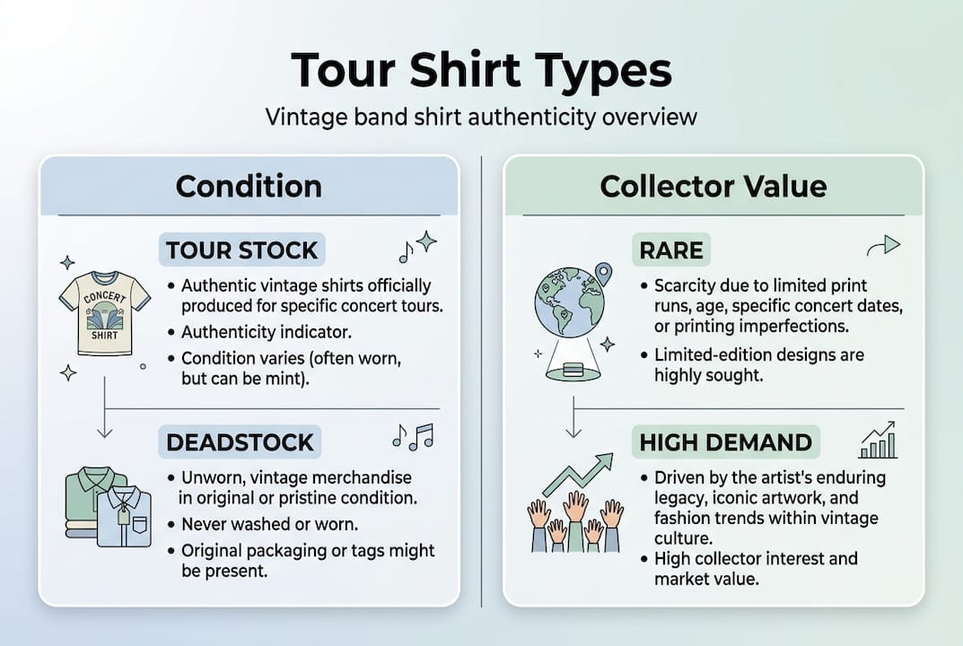 Infographic showing tour shirt types value
