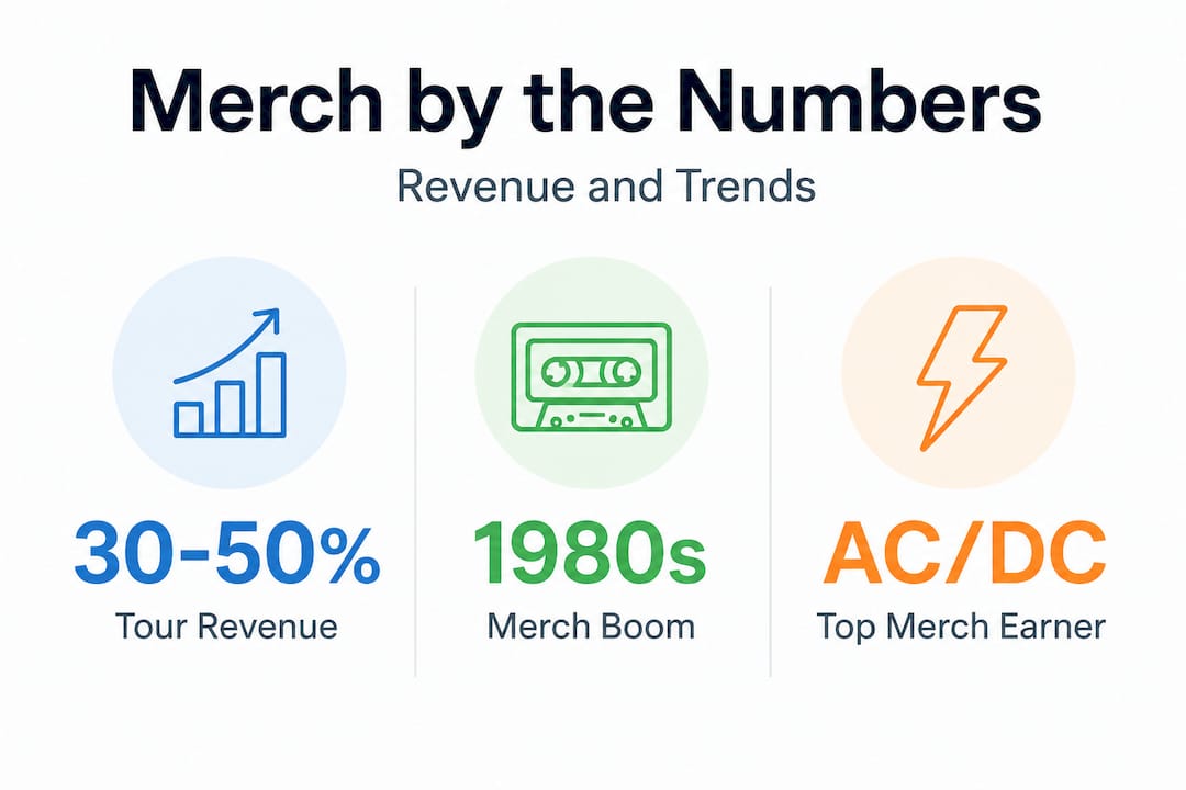Infographic on band merch industry revenue stats