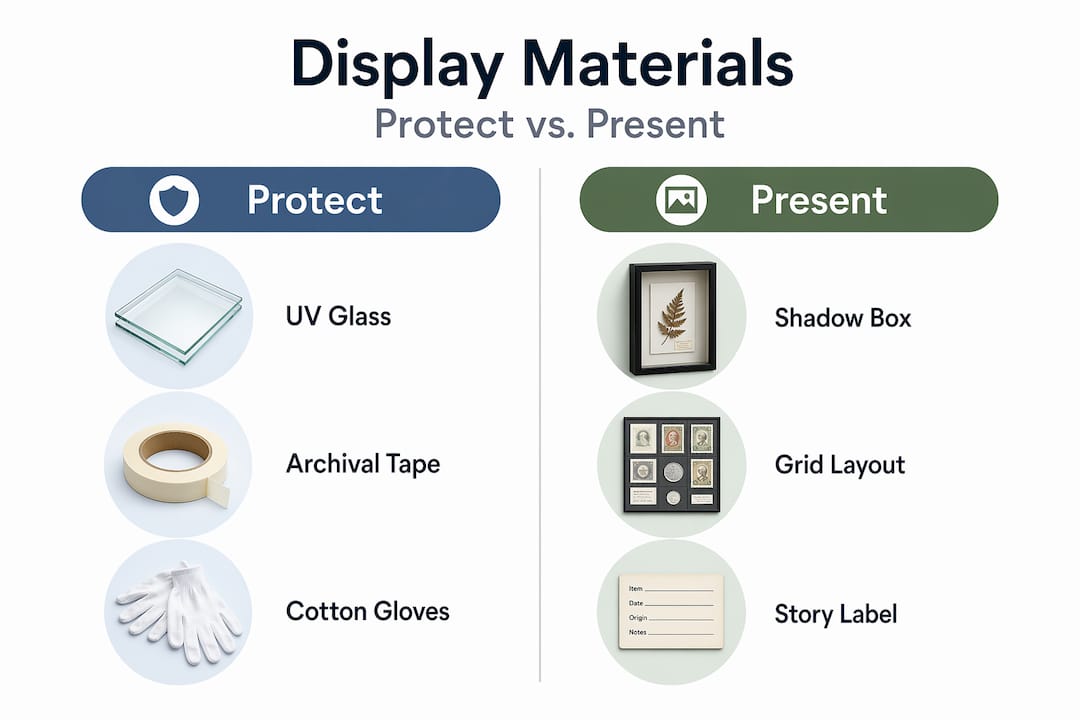 Infographic comparing protective and display shirt materials