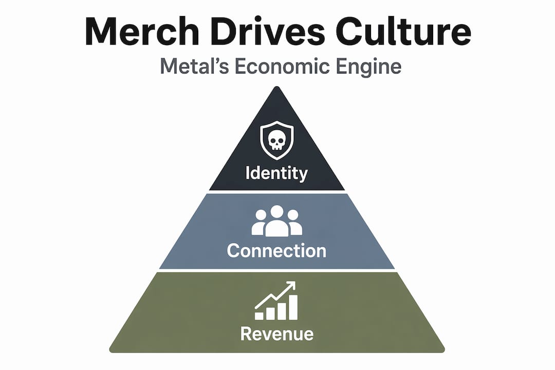Hierarchy infographic metal culture merch impact