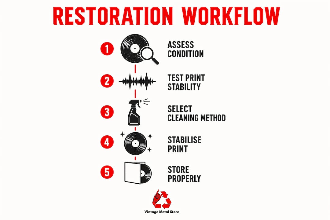 Infographic showing restoration workflow steps