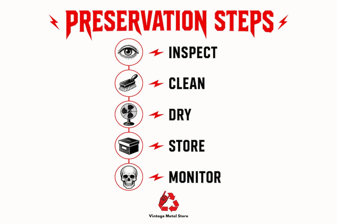 Infographic outlining tour shirt preservation steps