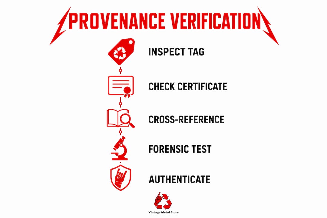 Step-by-step provenance verification infographic