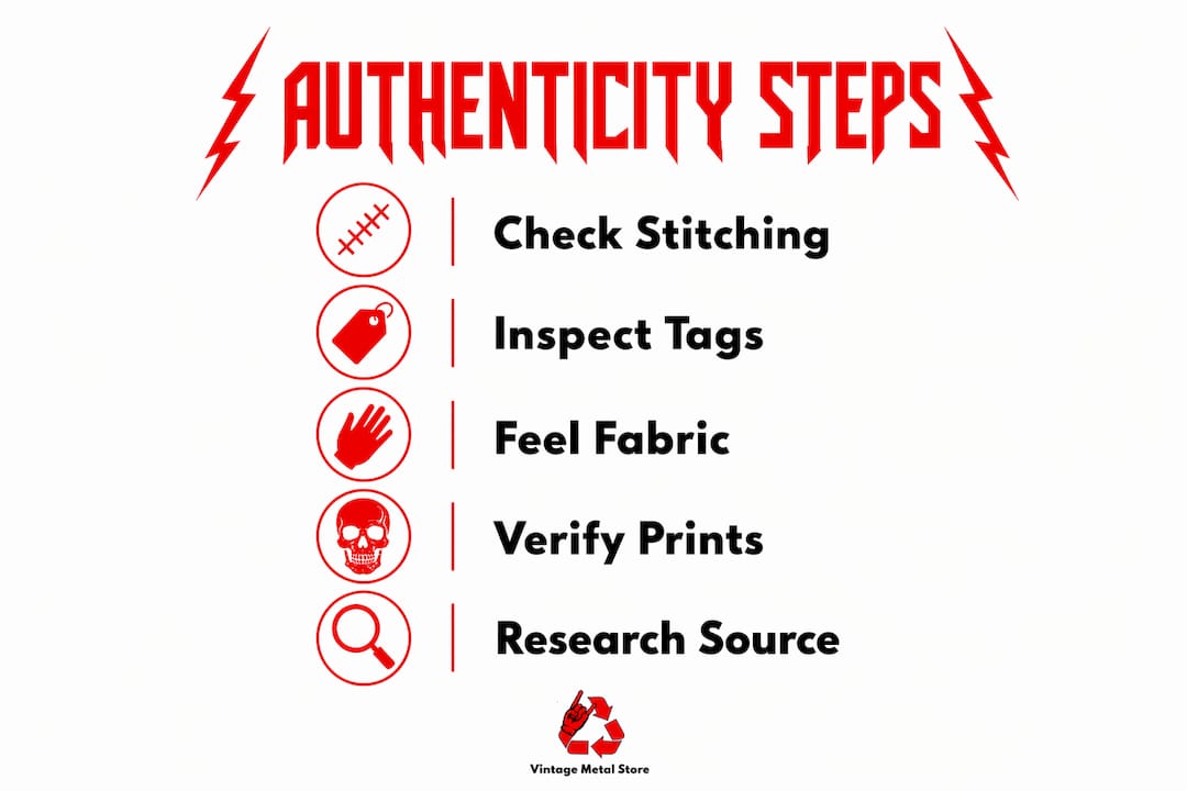 Infographic showing steps to verify shirt authenticity