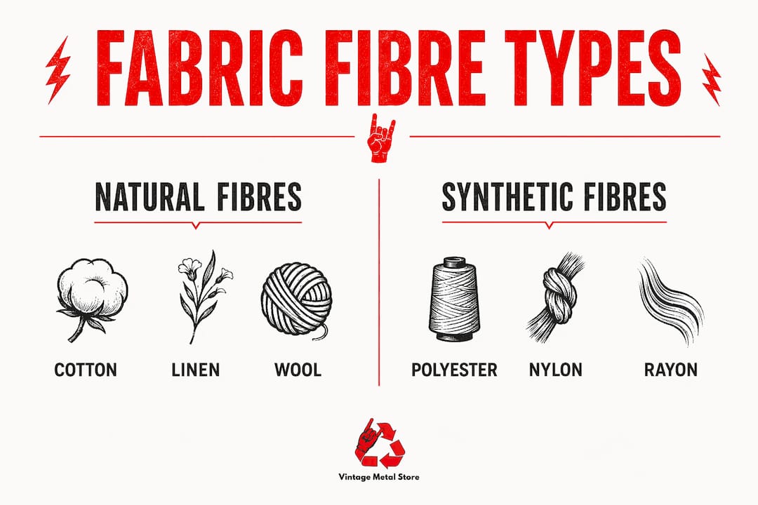 Infographic comparing natural and synthetic shirt fibres