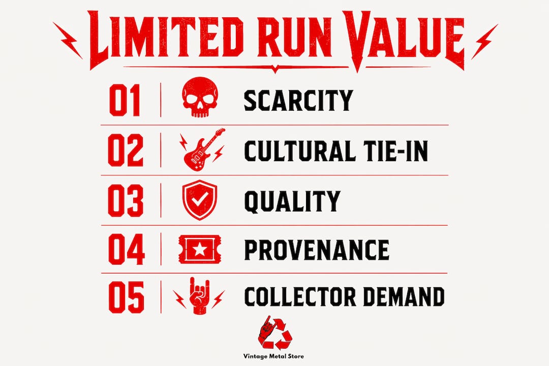 Infographic showing value drivers of limited run shirts