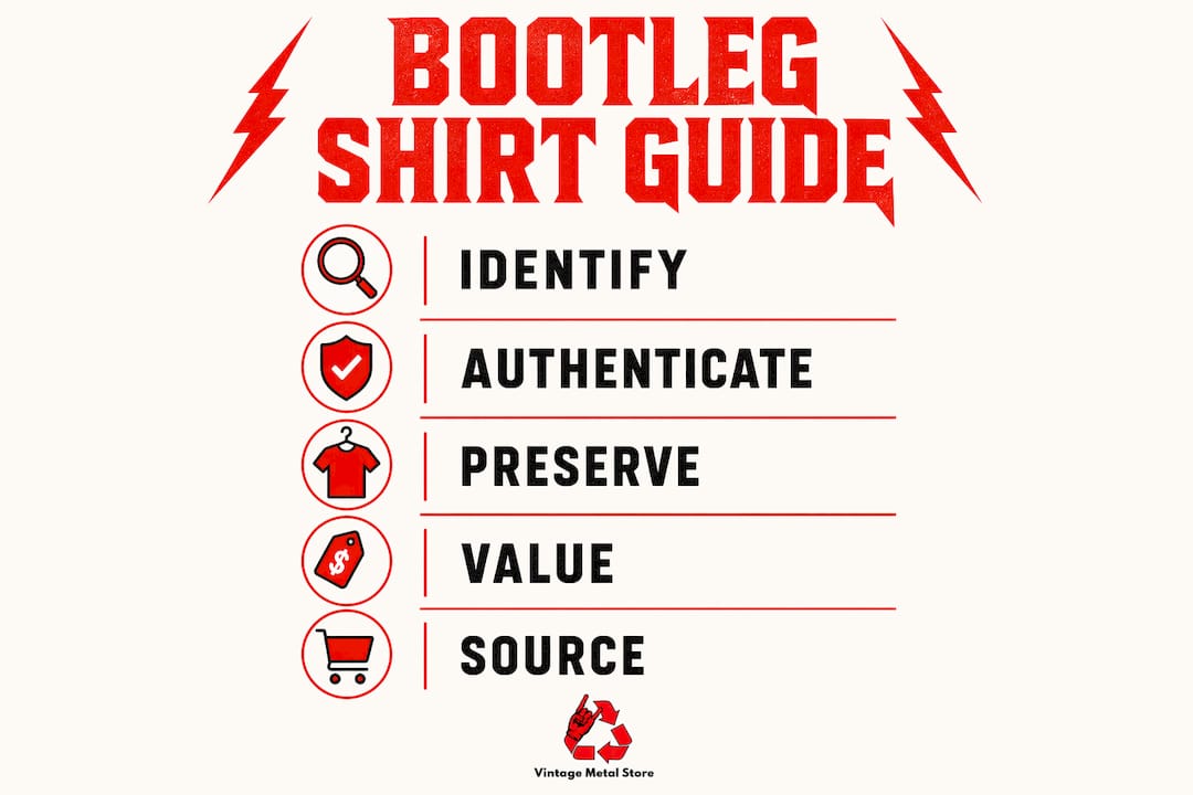 Infographic illustrating bootleg shirt collecting steps