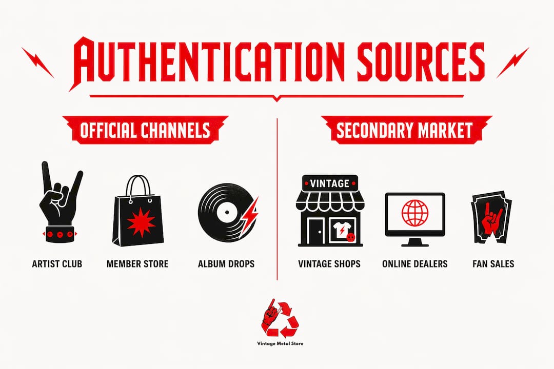 Infographic comparing sources for authentic fan club shirts