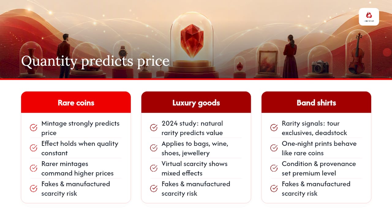 Diagram showing rarity versus price for collectibles