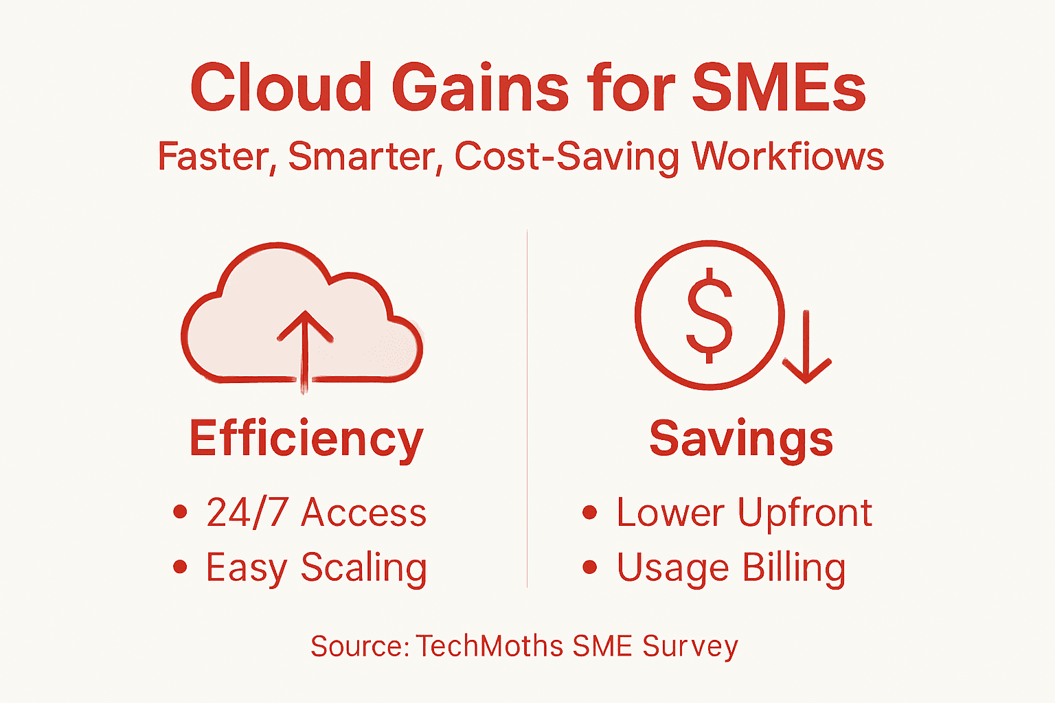 Infographic showing SME cloud computing benefits