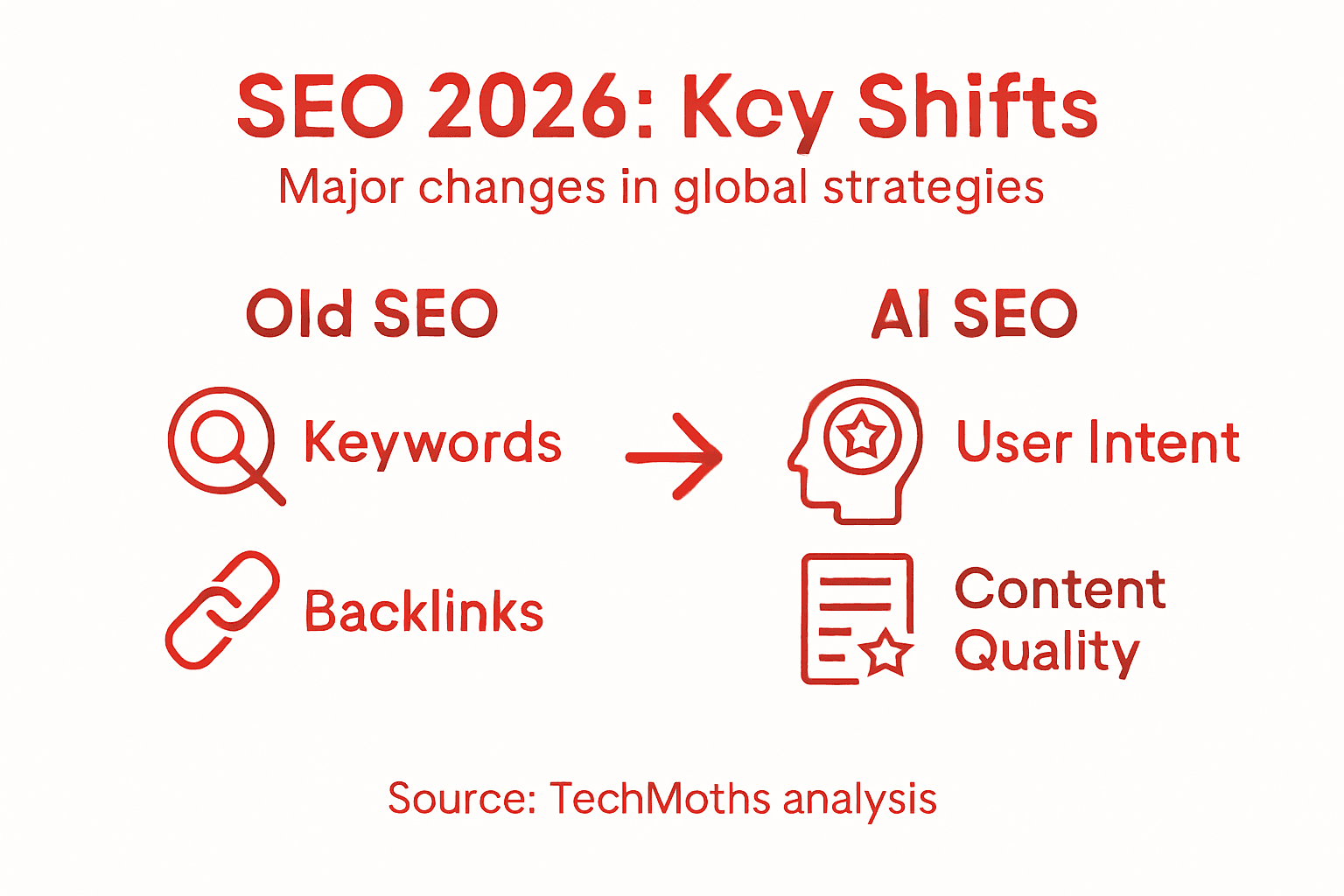 Infographic showing 2026 SEO trends comparison