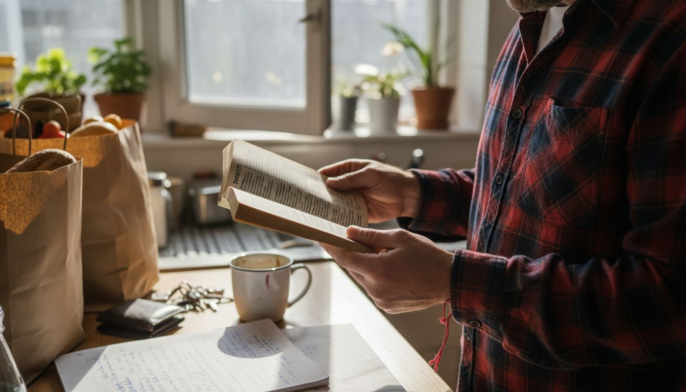 Man checks 'sweetie' in printed dictionary