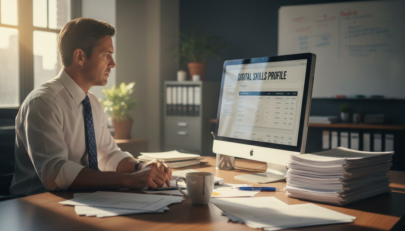 Hiring manager reviewing digital skills resume