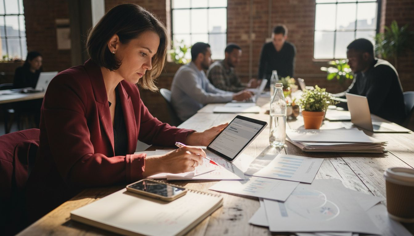 Business owner reviewing SaaS versus on-premise costs