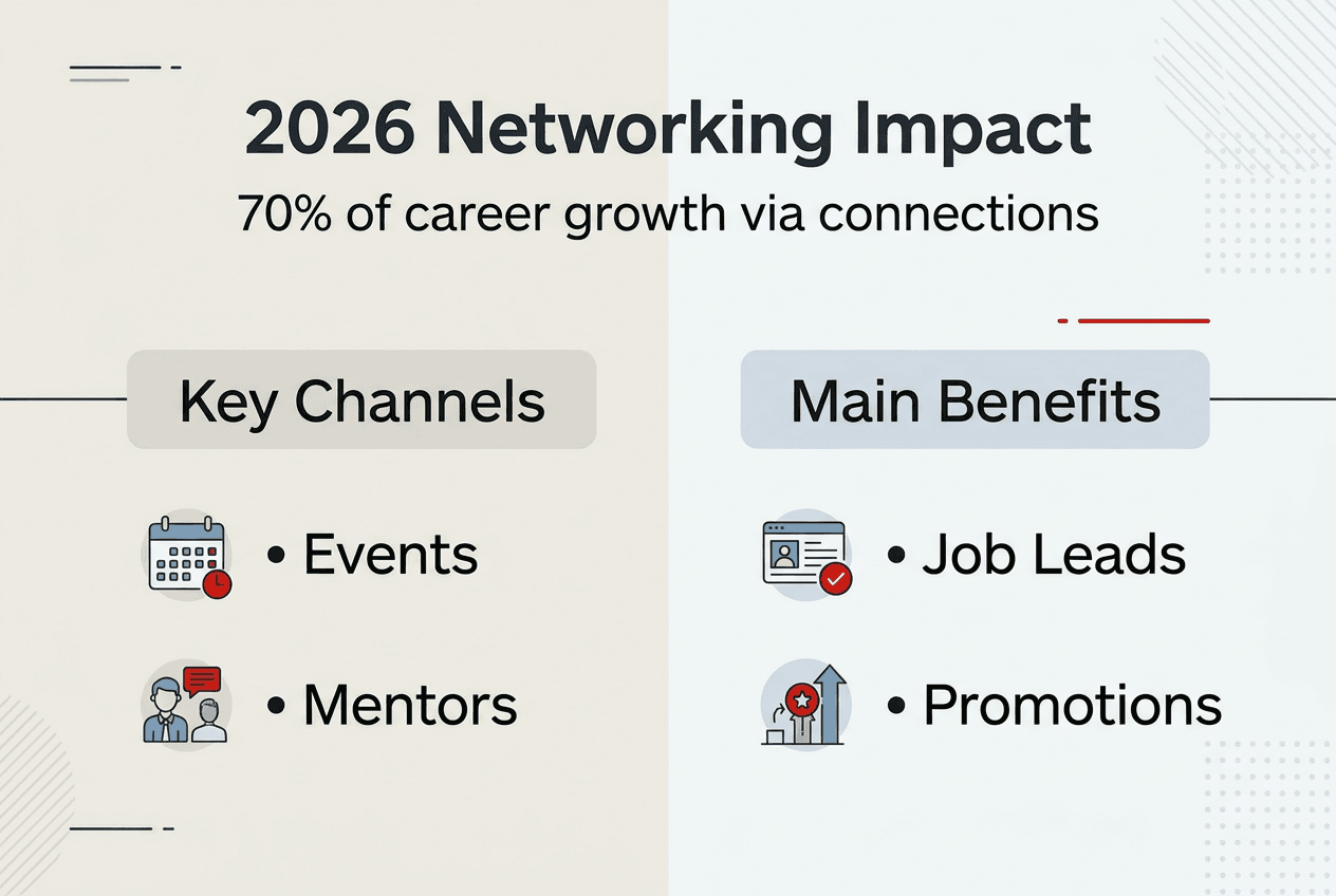 Infographic showing 2026 networking impact and strategies