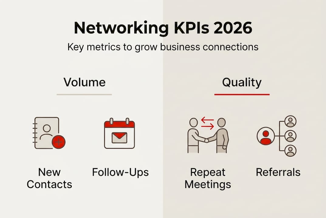 Infographic with networking KPI categories and labels
