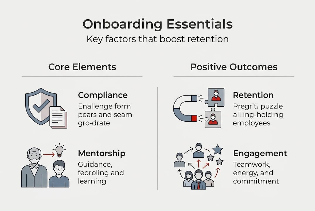 Infographic of onboarding essentials and benefits