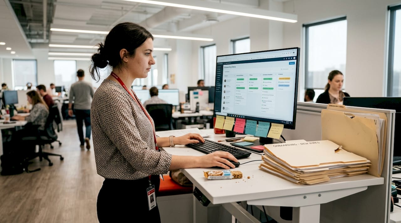Coordinator uses onboarding automation dashboard