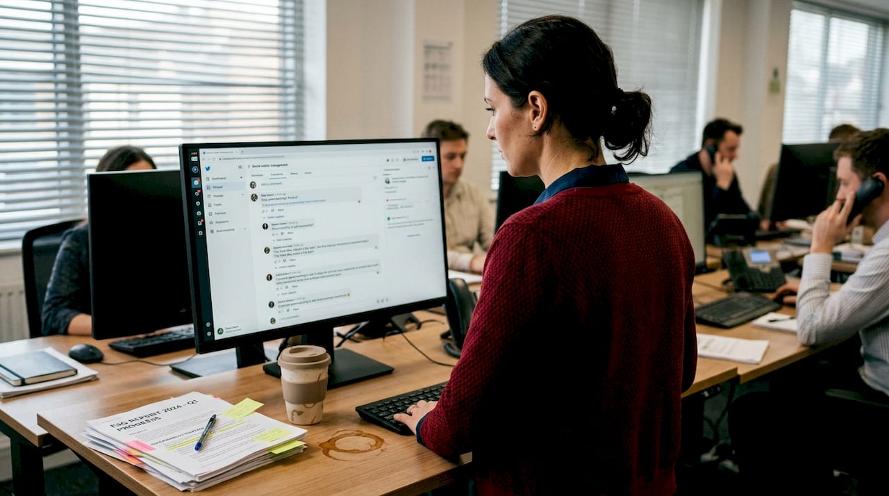 Manager checks social media for trust issues