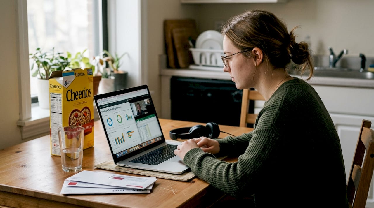 Person uses cloud analytics for education