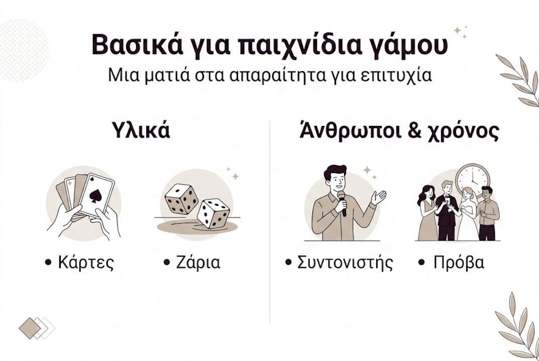 Οδηγός με όλα τα βασικά για τη σωστή οργάνωση παιχνιδιών γάμου – ό,τι χρειάζεται να ξέρεις με μια ματιά!