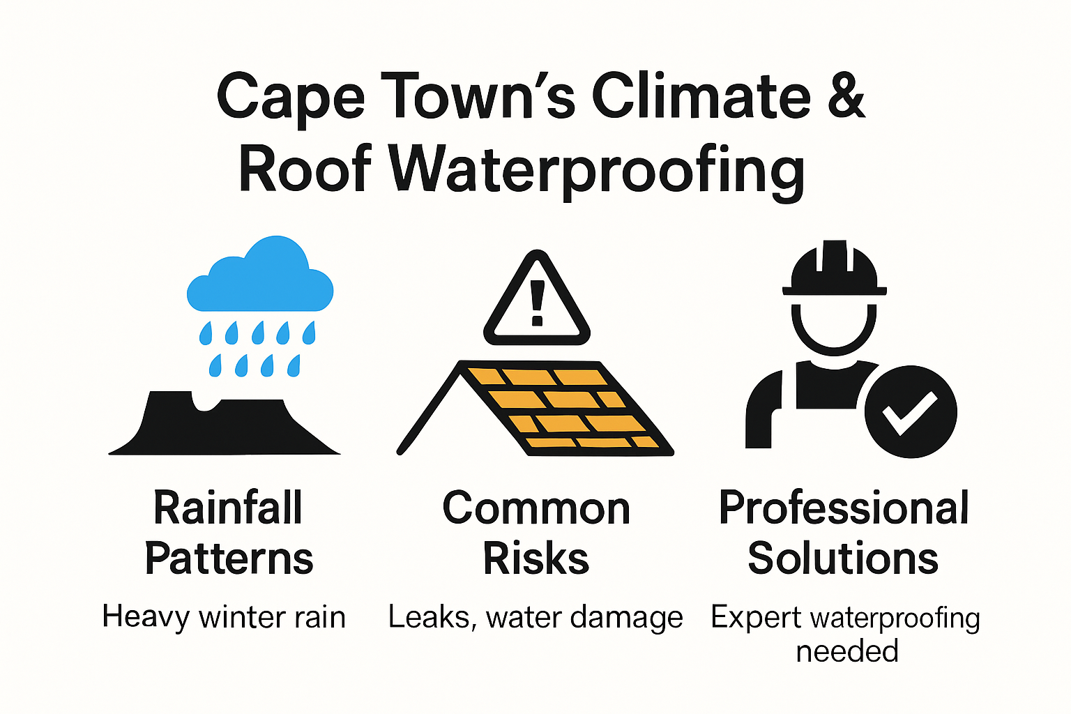 Infographic showing roof waterproofing challenges in Cape Town climate