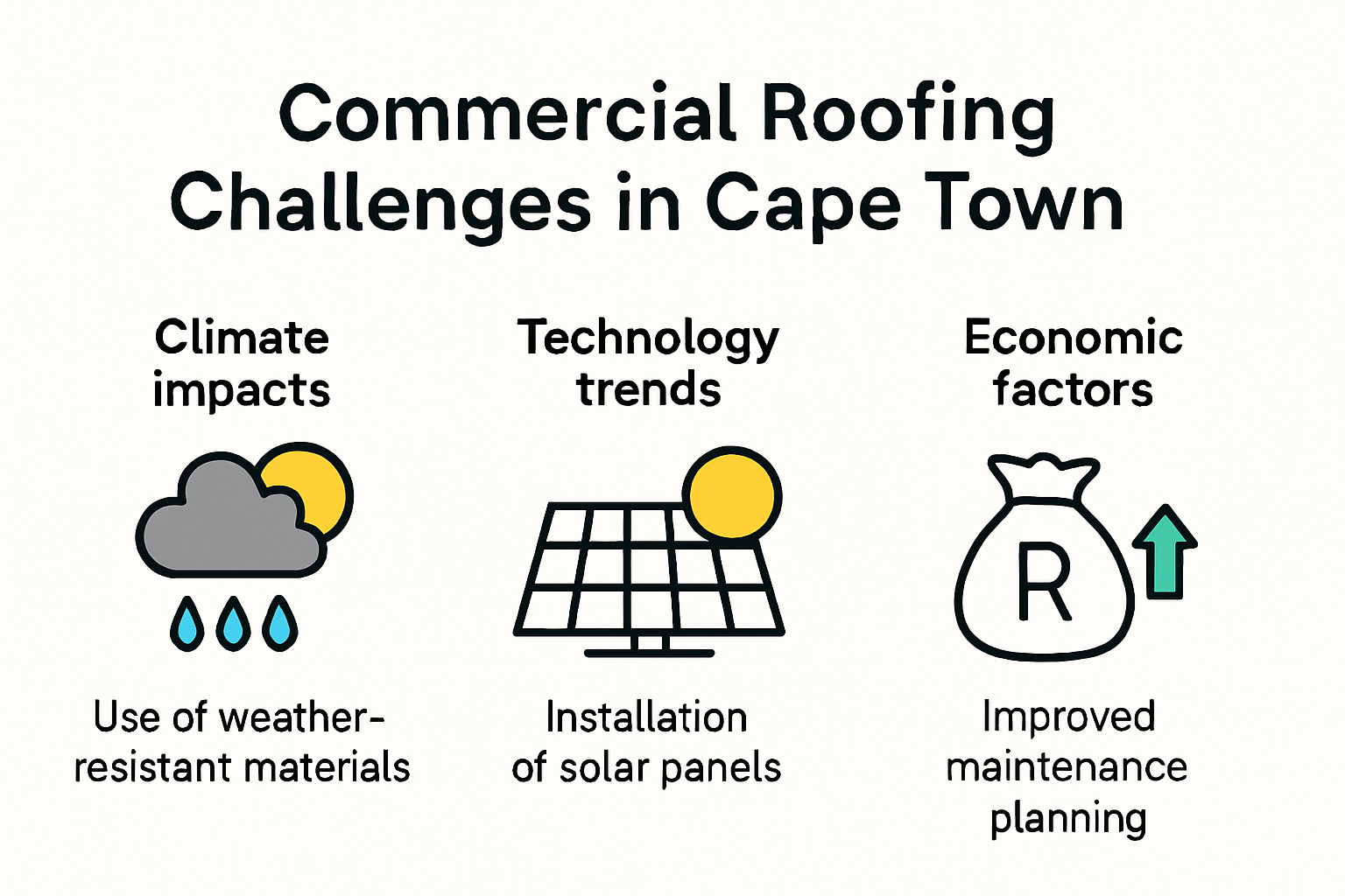 Cape Town commercial roofing challenges and solutions infographic