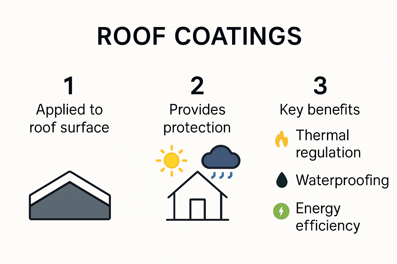 Infographic explaining roof coatings and their benefits