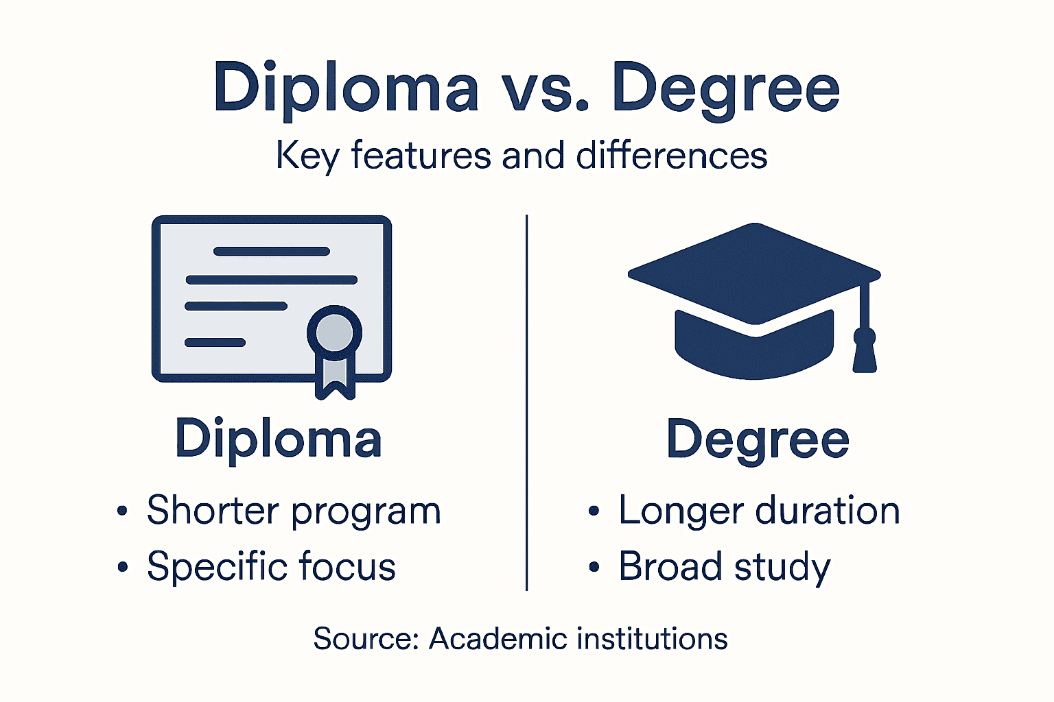 Infographic diploma versus degree overview