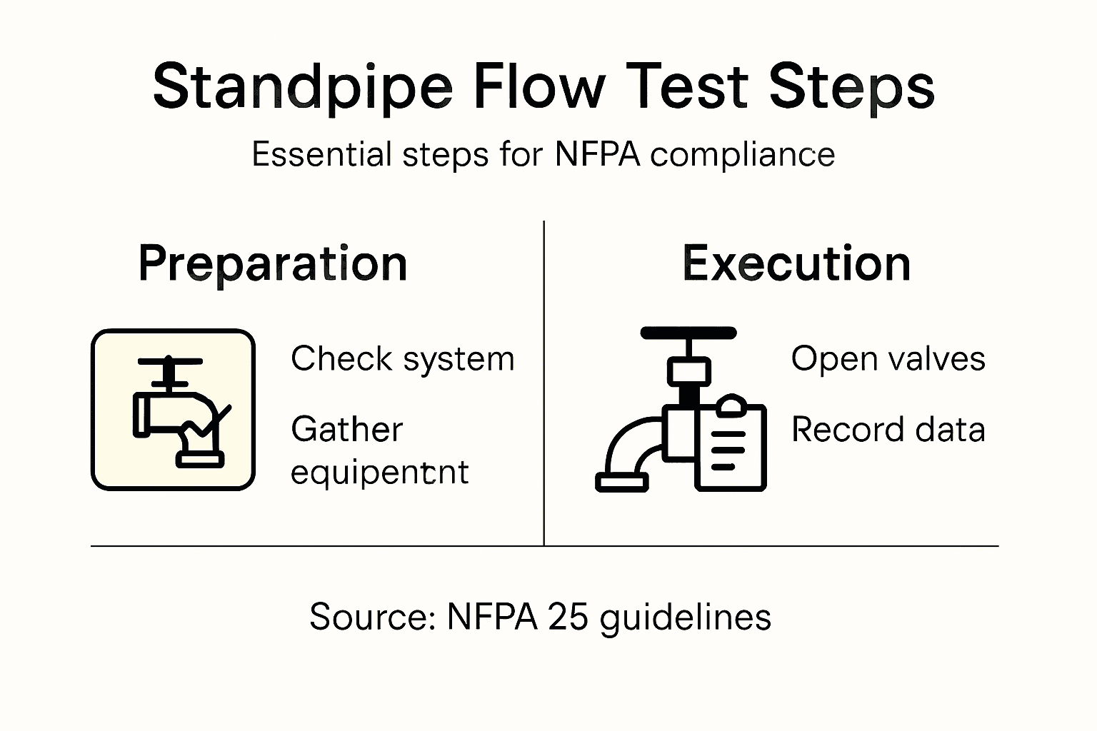 Infographic of steps for standpipe test compliance