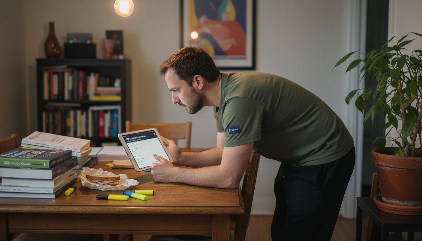 Man choosing GED customization features