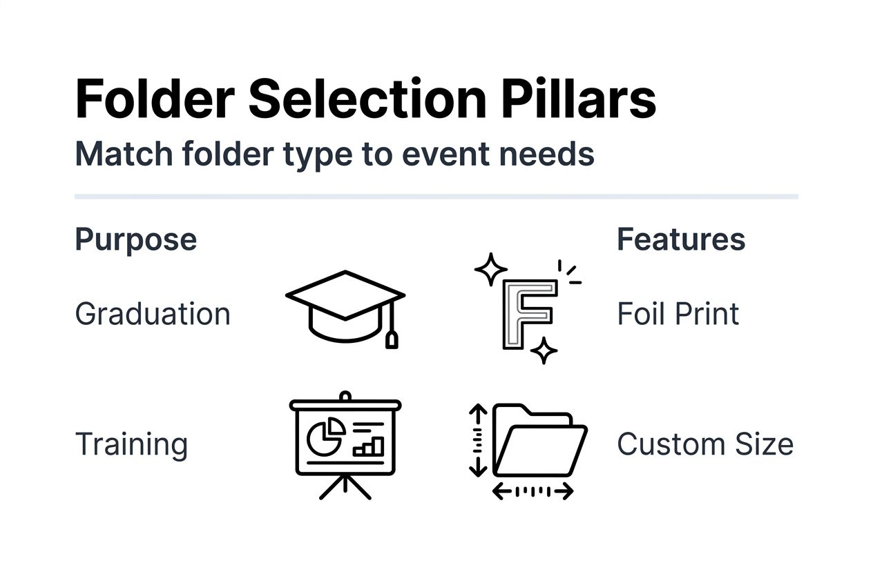 Infographic on folder selection pillars