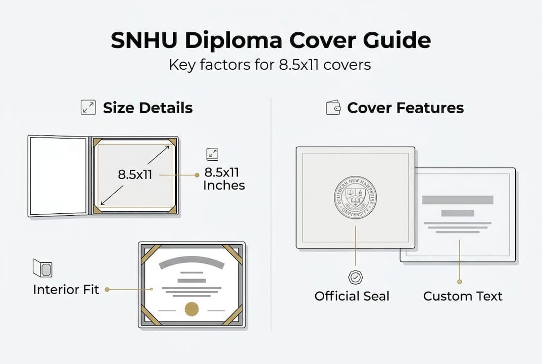 Infographic of SNHU diploma cover size and features