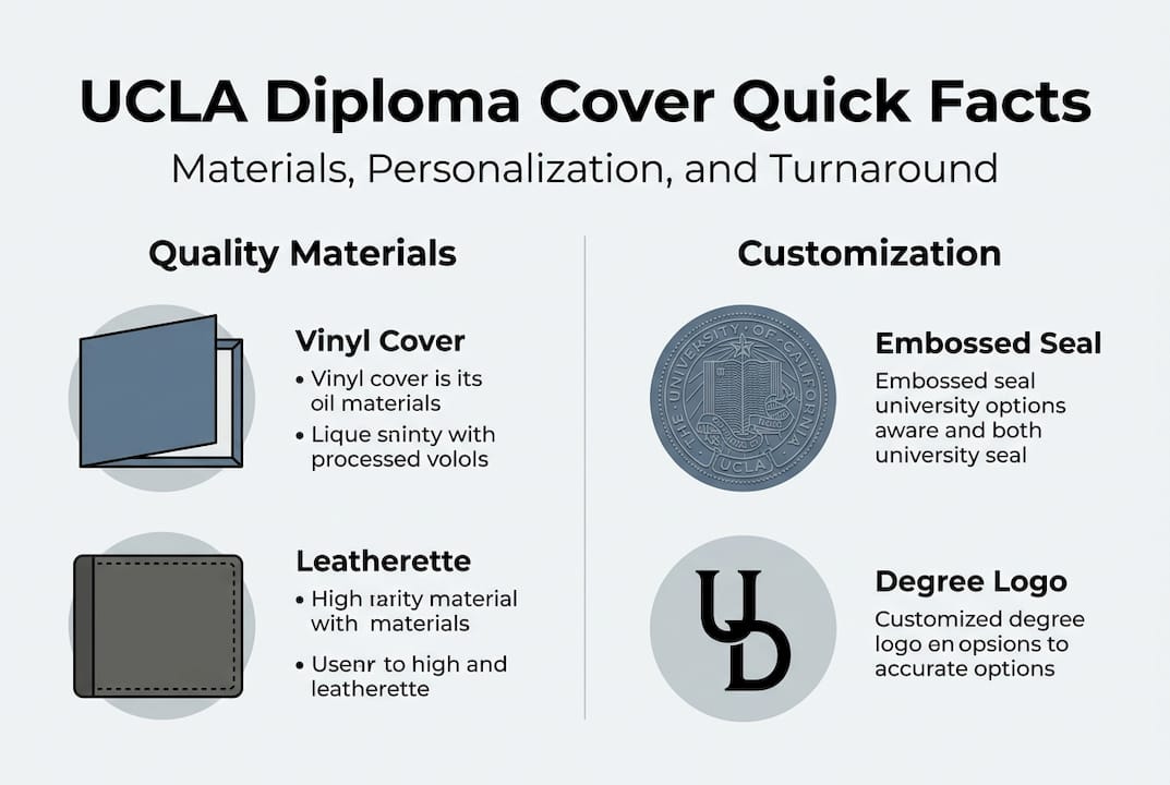 Infographic UCLA diploma cover features and options