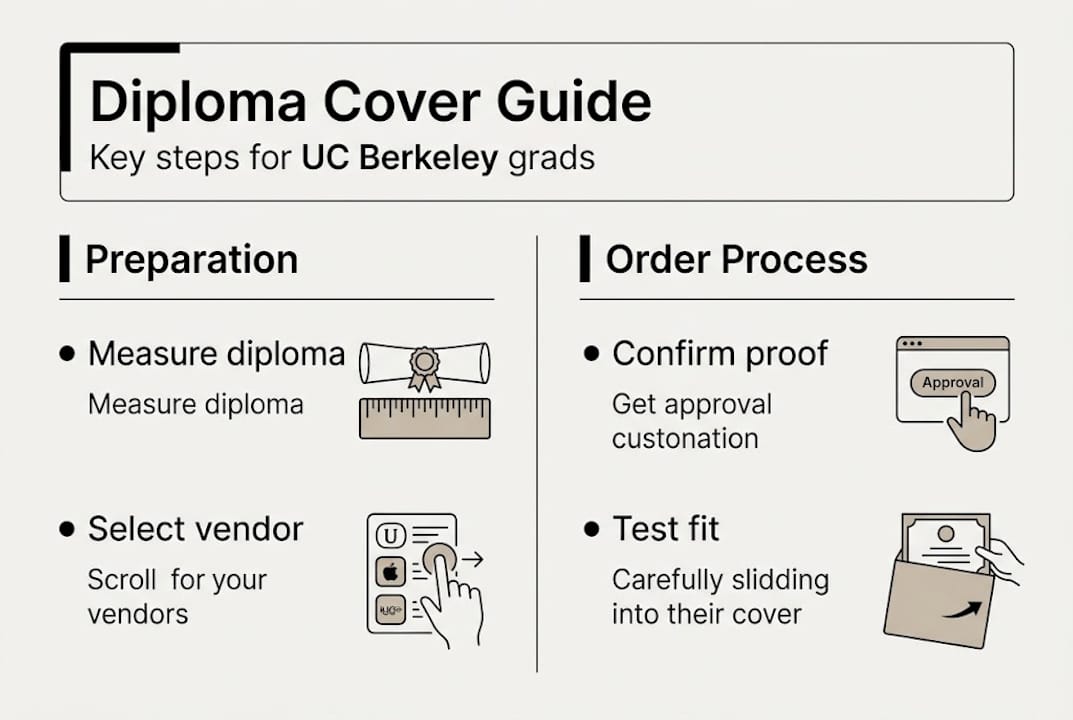 Infographic showing diploma cover selection steps