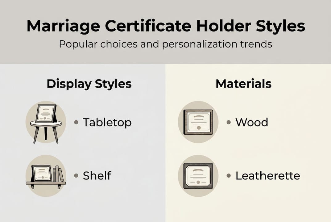 Infographic of holder styles and materials options