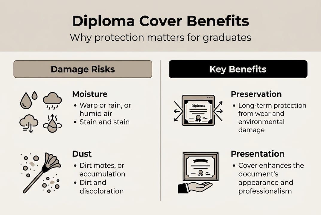 Infographic showing diploma cover protection and benefits