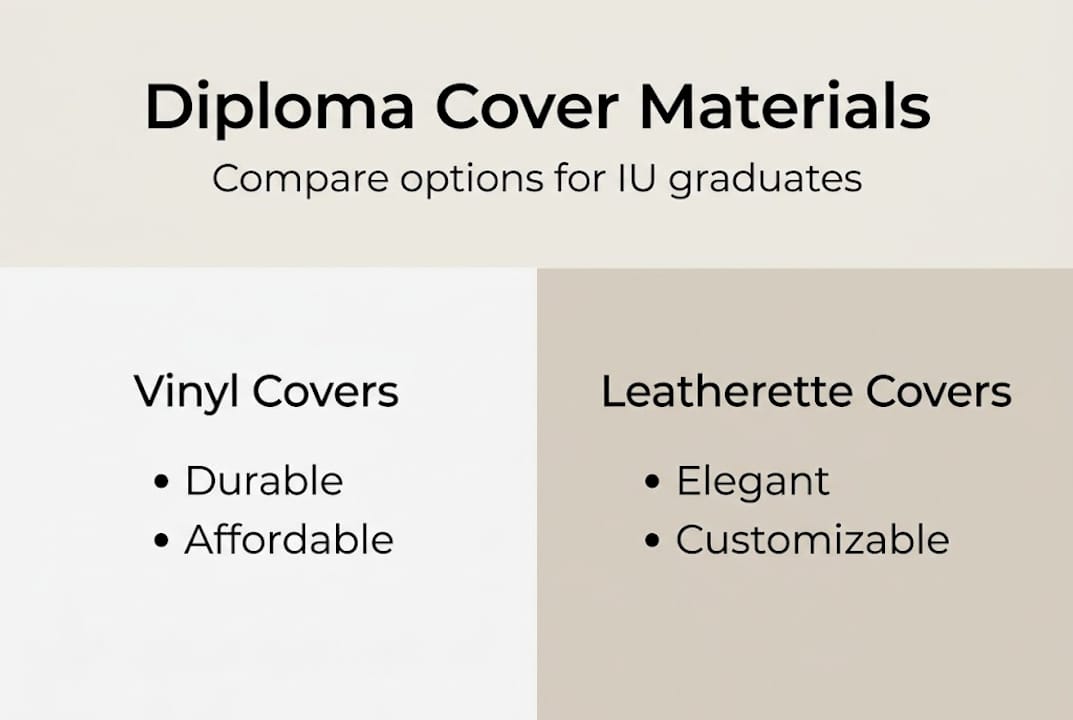 Infographic comparing diploma cover materials