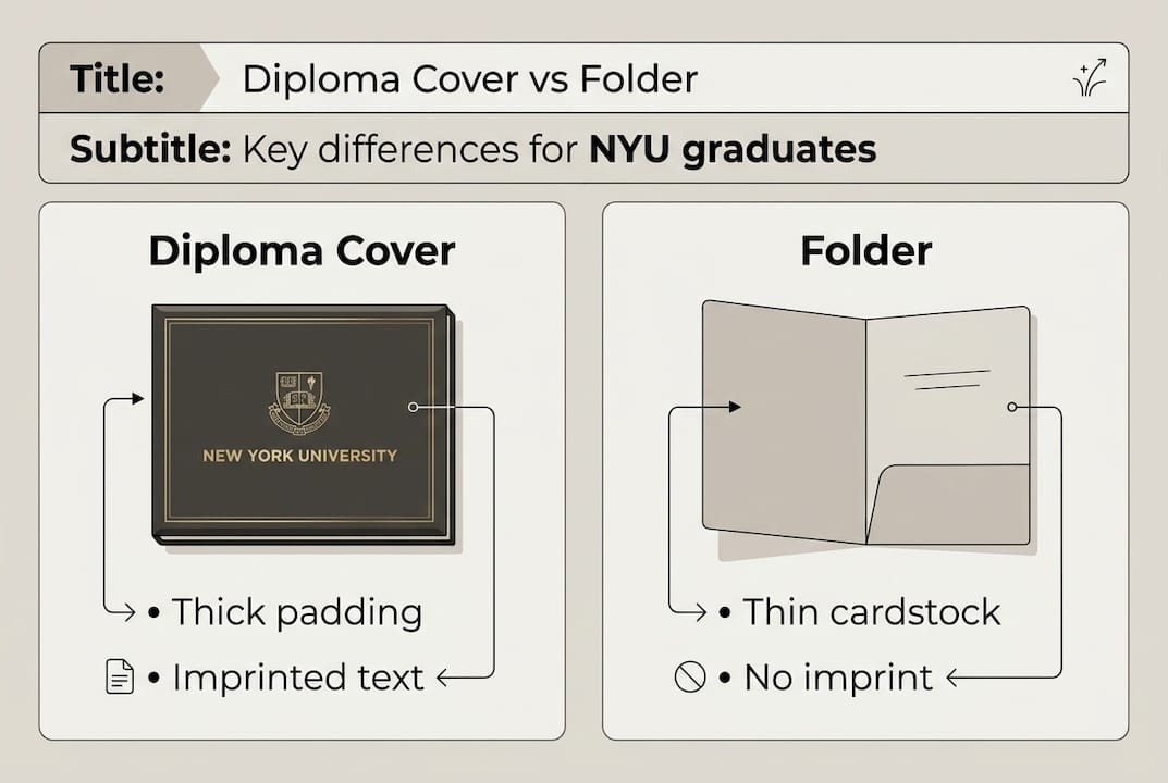 Infographic comparing diploma cover and folder