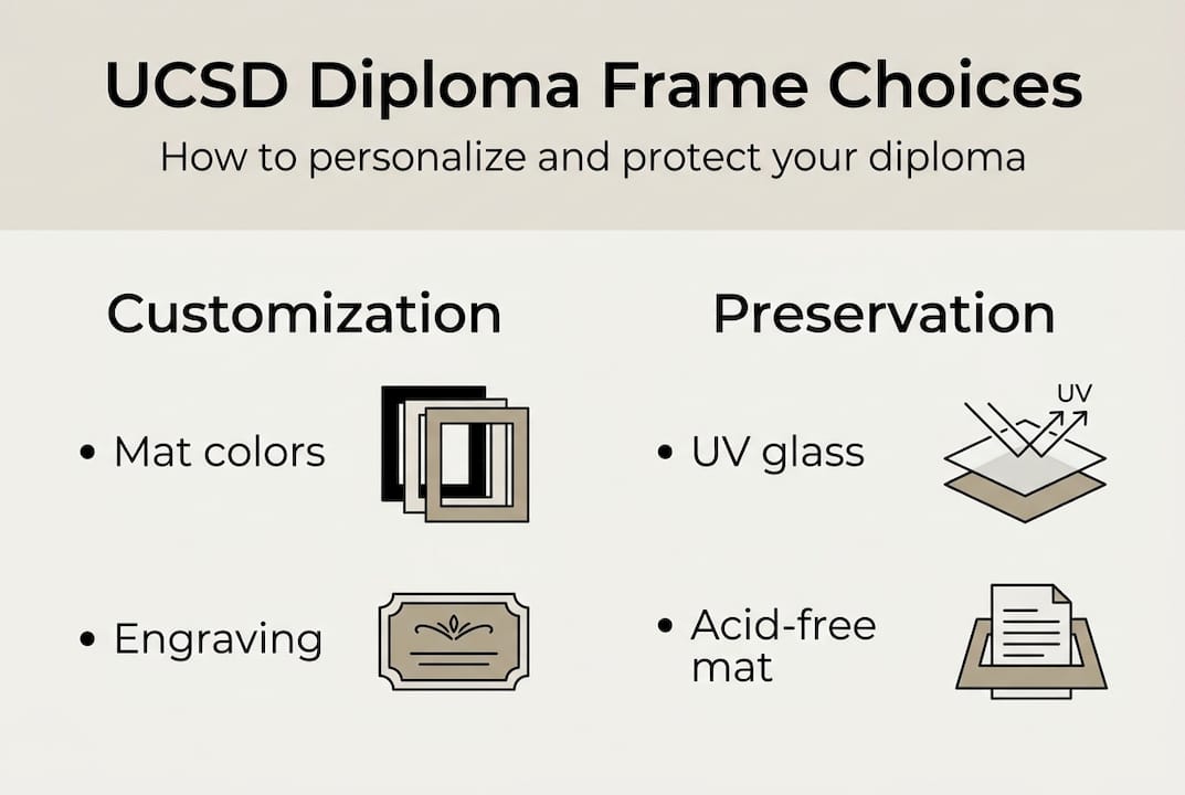Infographic on UCSD diploma frame options