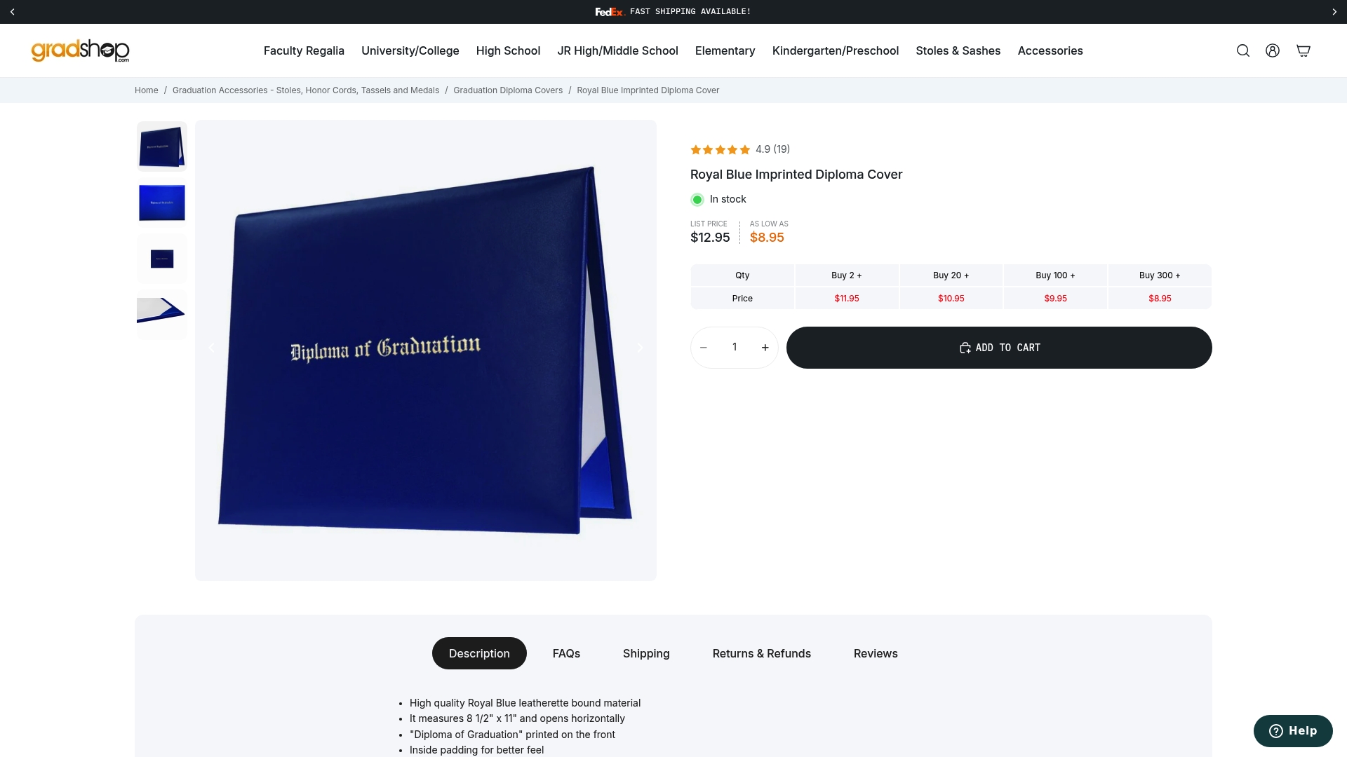 https://gradshop.com/products/royal-blue-imprinted-graduation-diploma-cover