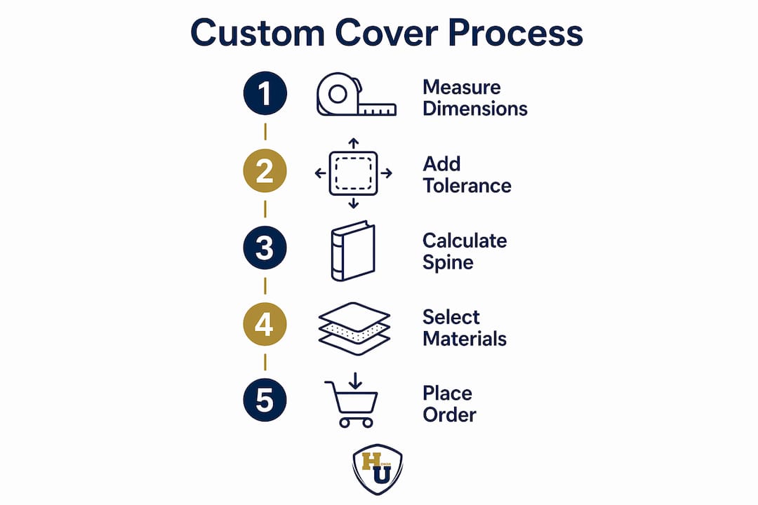 Infographic showing steps to create custom document covers