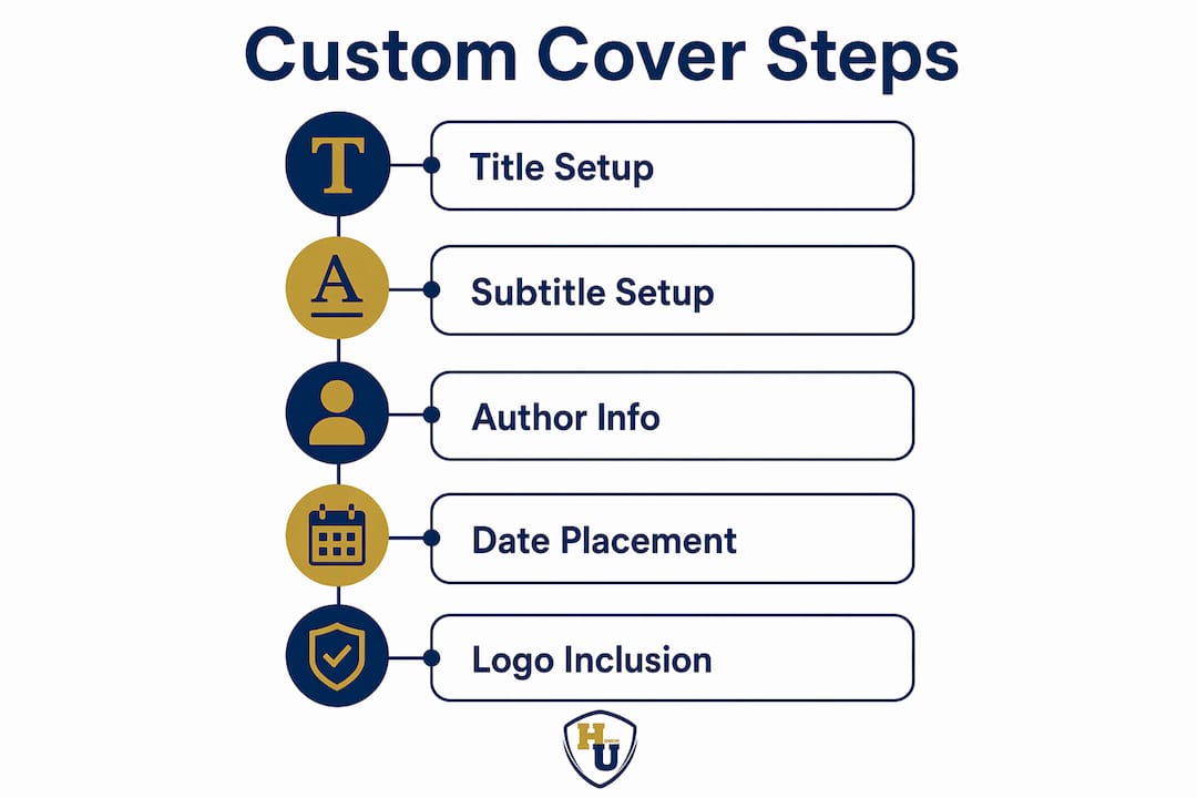Infographic outlining five core document cover steps
