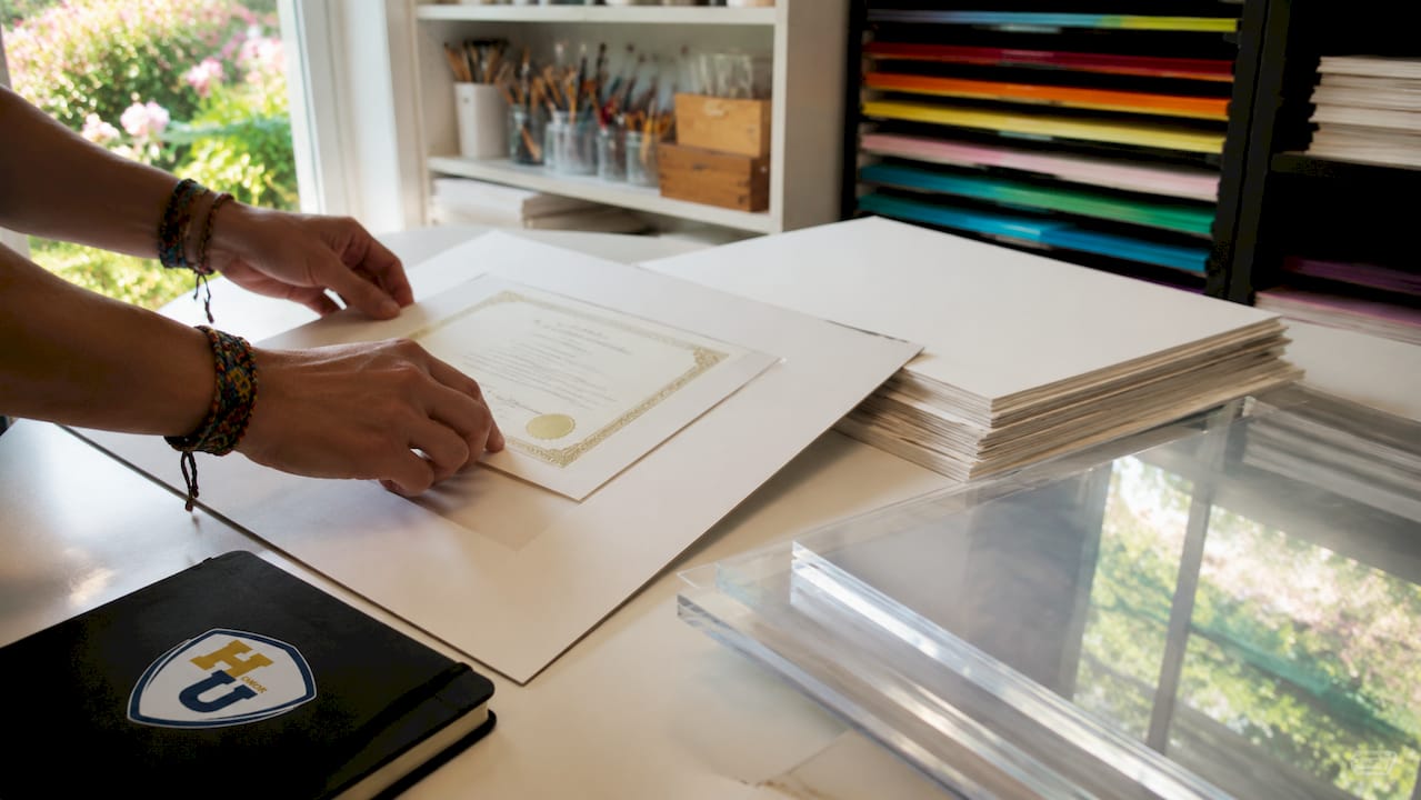 Archival materials for certificate framing